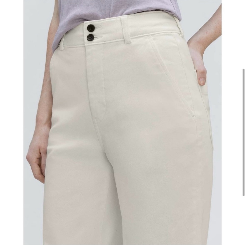 NWT Everlane Organic Cotton Wide Leg Cropped Pant Bone White 2 - Picture 2 of 16